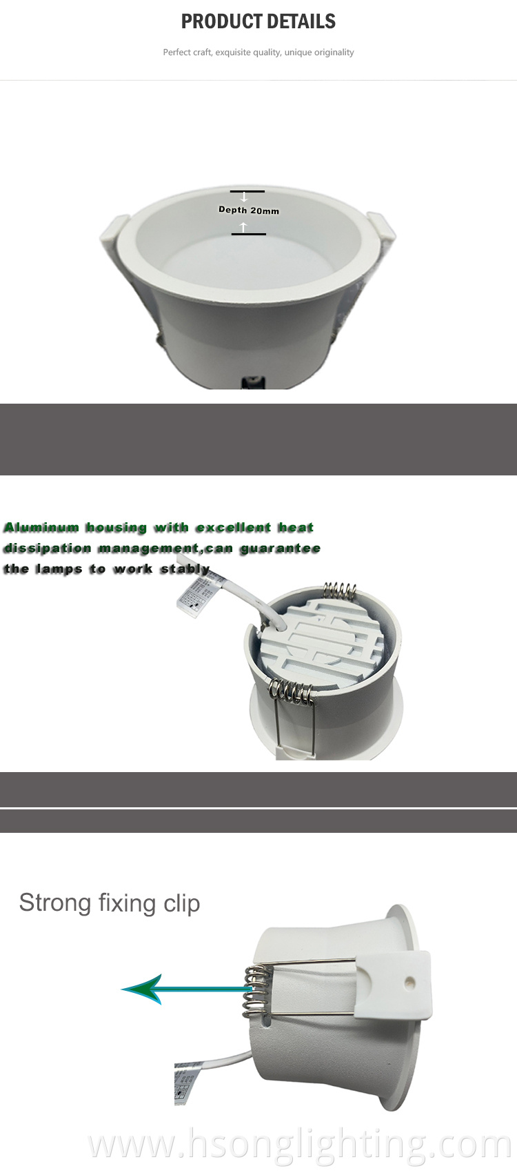 New commercial Diming LED Downlight 7W led light recessed hotel downlight for office